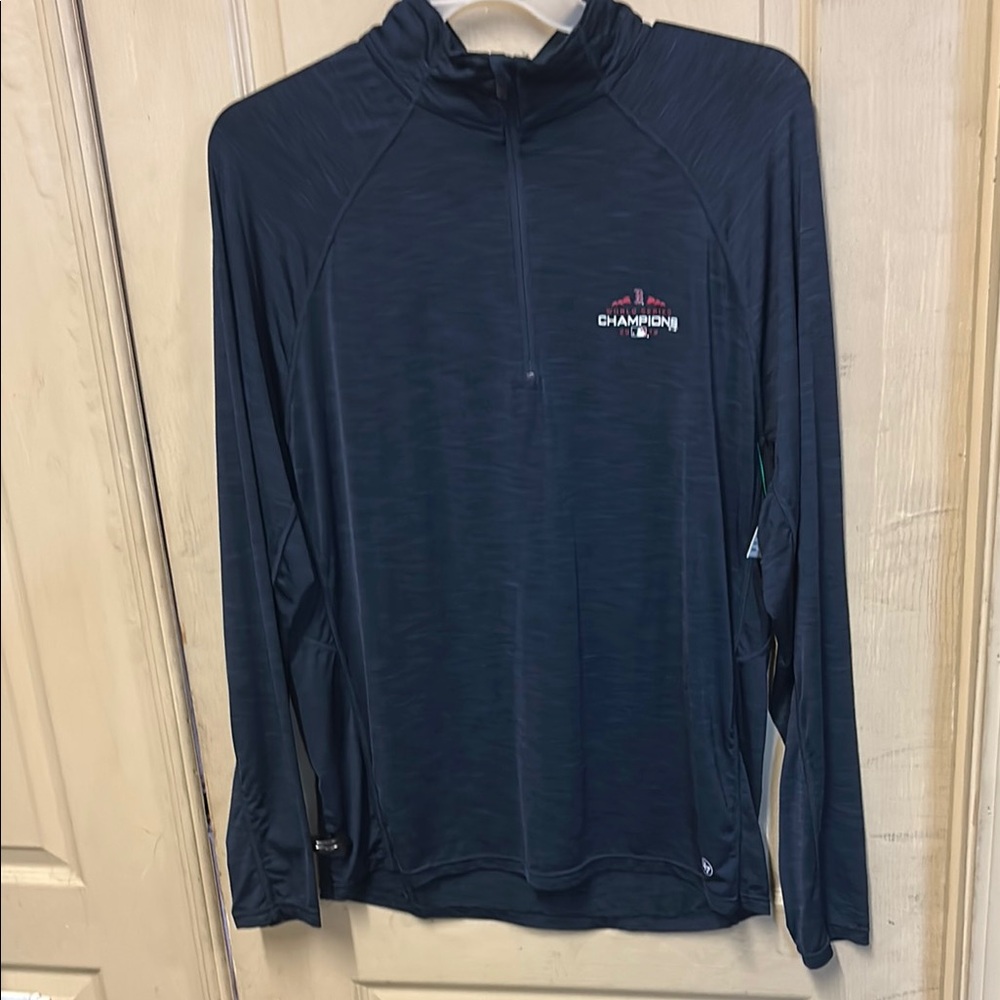 Blue Long Sleeve Tee with Mock Turtleneck